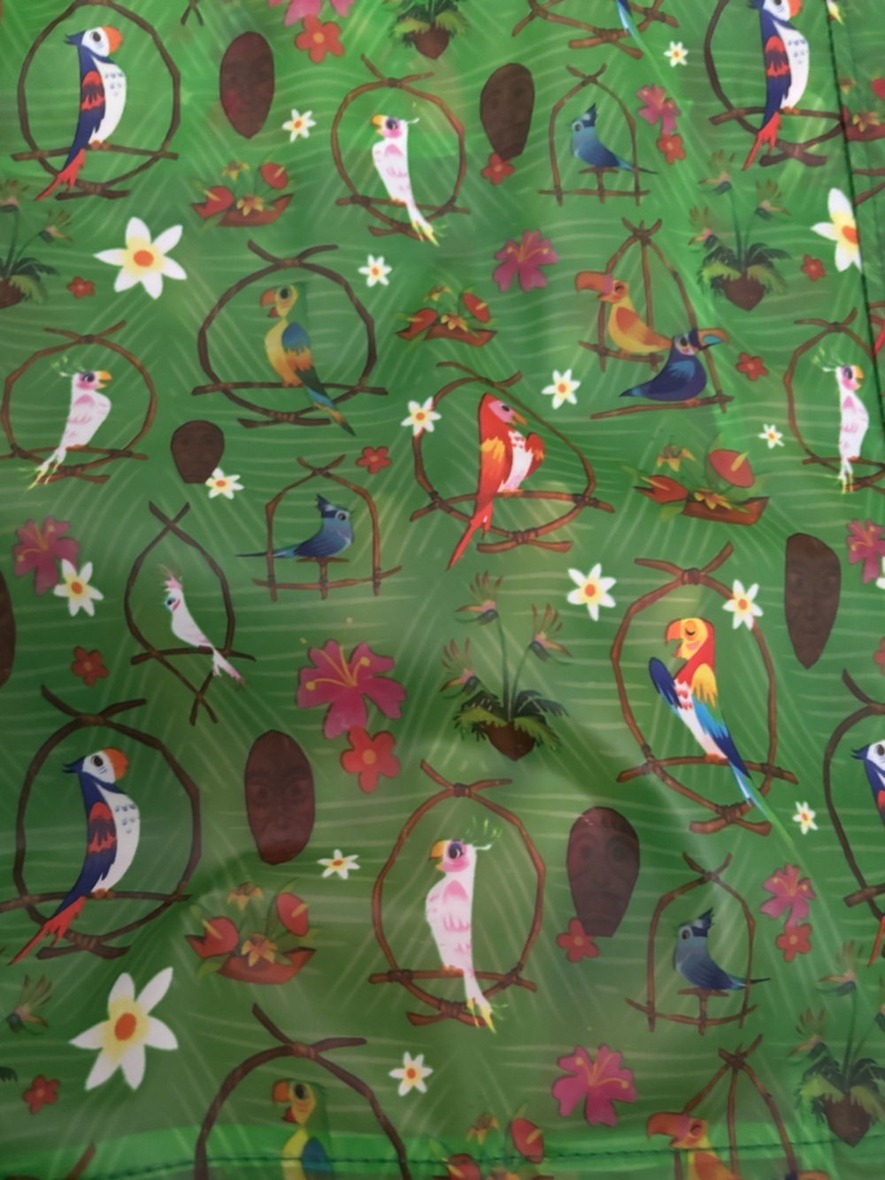Disney Enchanted Tiki Room Green Hooded Rain Jacket - Picture 7 of 9